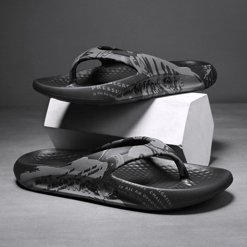 2024 Sommar Ny Stil Flip Flops Herrrum Strand Tjock Botten Trend Fritidsandaler Tofflor Skor Herr