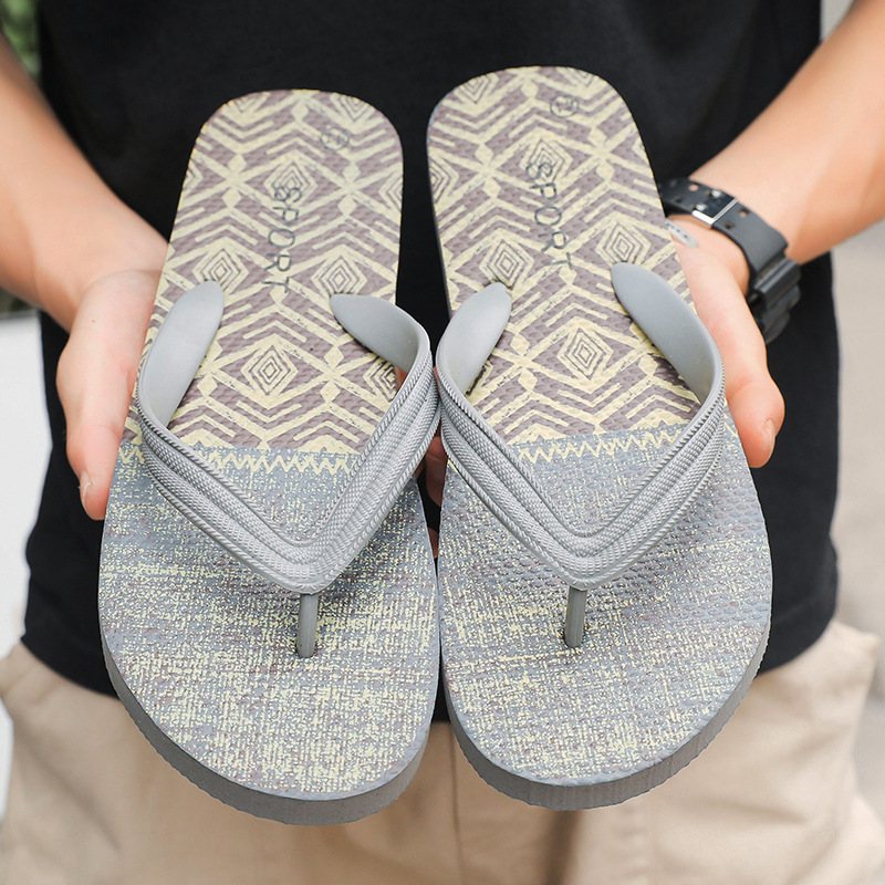 Flip Flops Herr 2024 Sommar Halkfria Sandaler Tofflor Skor Nyp Trend Slitstarka Strandskor