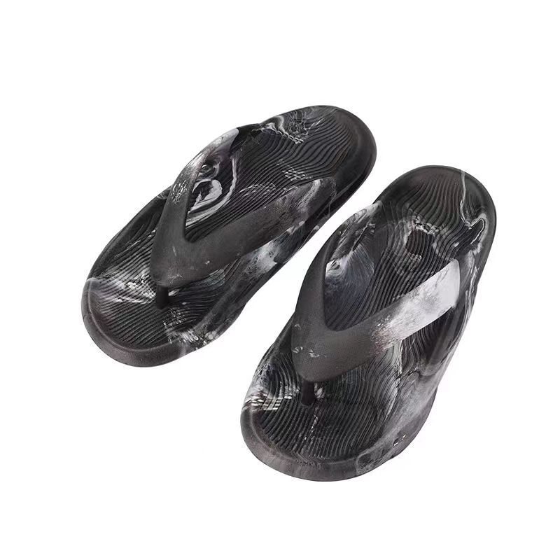 Flip Flops Herr Sommar Ny Streamer Gradient Blandad Färg Tjock Botten Trendig Mjuk Halkfria Sandaler Tofflor Skor