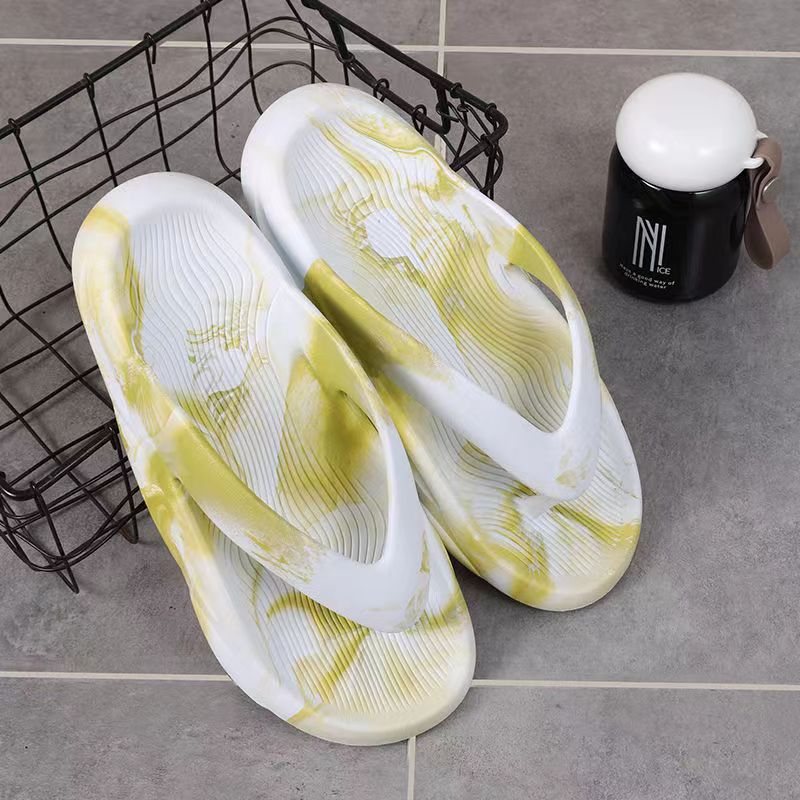 Flip Flops Herr Sommar Ny Streamer Gradient Blandad Färg Tjock Botten Trendig Mjuk Halkfria Sandaler Tofflor Skor