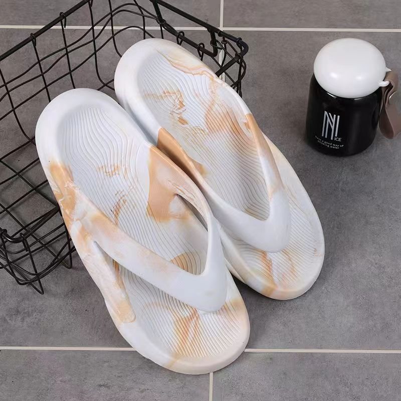 Flip Flops Herr Sommar Ny Streamer Gradient Blandad Färg Tjock Botten Trendig Mjuk Halkfria Sandaler Tofflor Skor