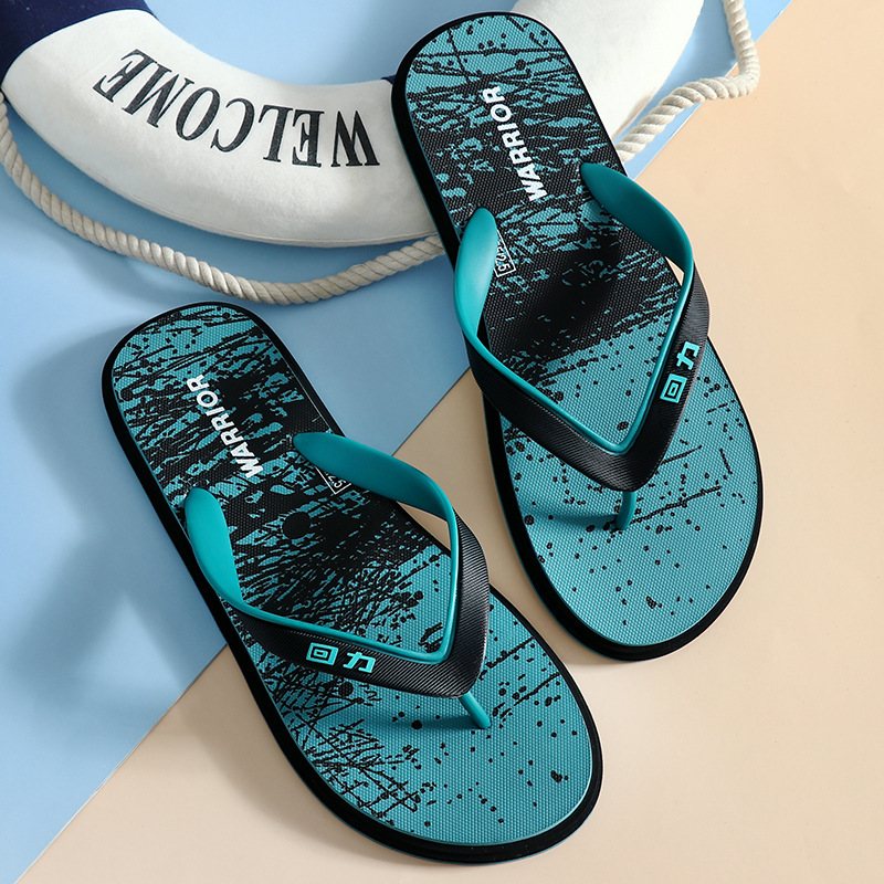 Flipflops Herr 2024 Sommar Nytt Utomhus Halkfria Strandtofflor Mode Flip Flops Med Tryck