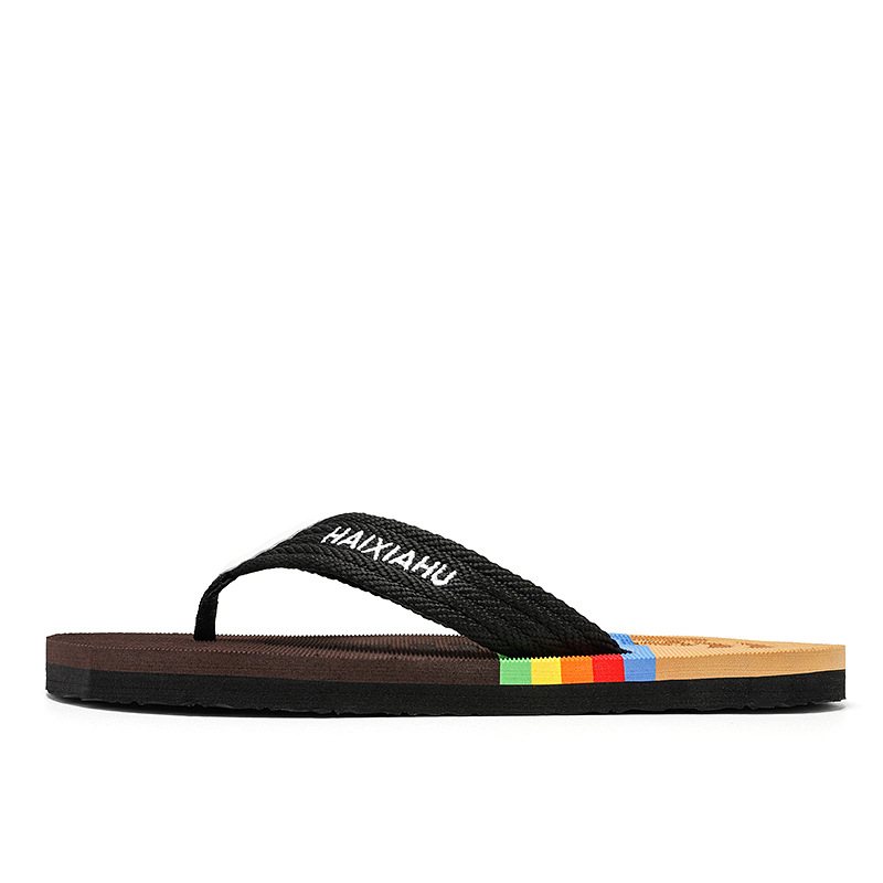 Herrtofflor Nypa Webbing Flip Flops Hem Inomhus Lätta Tofflor Utomhus Strand Sandaler Hane Stor Storlek