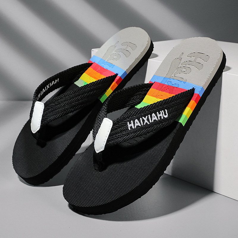 Herrtofflor Nypa Webbing Flip Flops Hem Inomhus Lätta Tofflor Utomhus Strand Sandaler Hane Stor Storlek