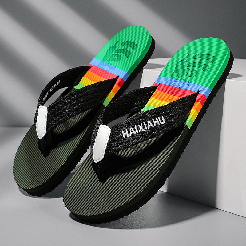 Herrtofflor Nypa Webbing Flip Flops Hem Inomhus Lätta Tofflor Utomhus Strand Sandaler Hane Stor Storlek