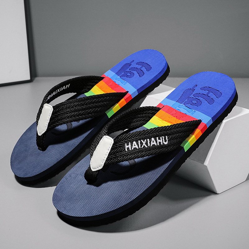 Herrtofflor Nypa Webbing Flip Flops Hem Inomhus Lätta Tofflor Utomhus Strand Sandaler Hane Stor Storlek