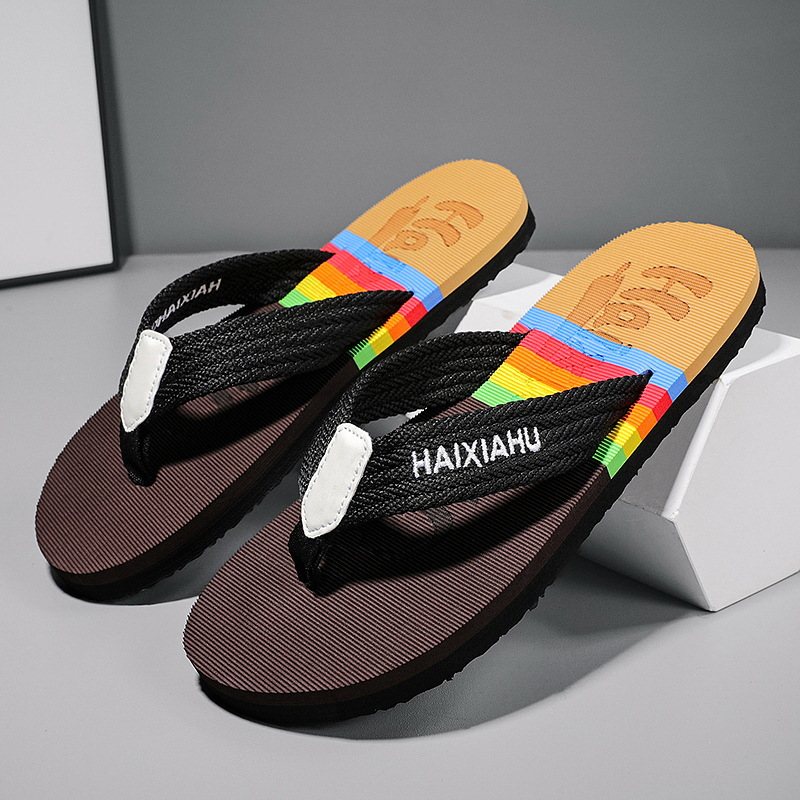 Herrtofflor Nypa Webbing Flip Flops Hem Inomhus Lätta Tofflor Utomhus Strand Sandaler Hane Stor Storlek