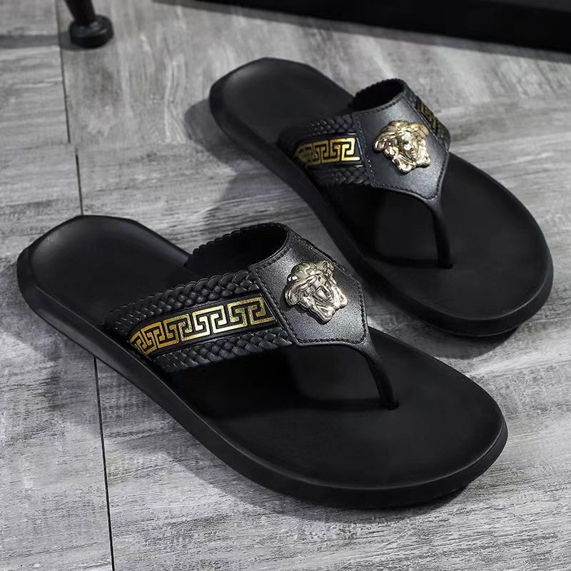 Herrtofflor Sommartrend Mode Flip Flops Strand Inomhus Vinkel Skor Män