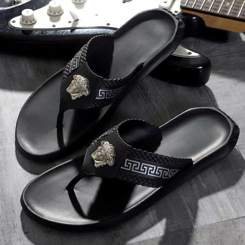 Herrtofflor Sommartrend Mode Flip Flops Strand Inomhus Vinkel Skor Män