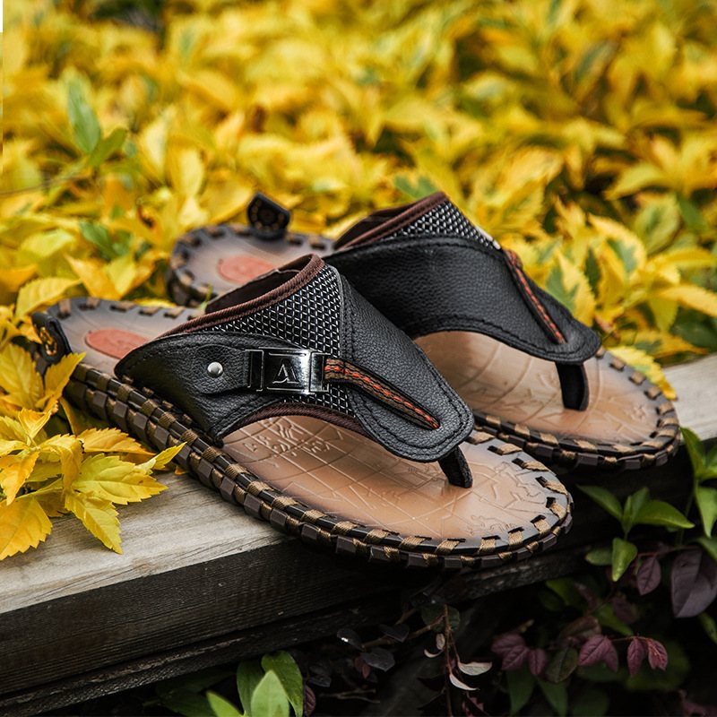 Koskinn Bekväma Sandaler För Män Tofflor Skor Sommar Strandtofflor Herr Stora Flip-flops 38-48 Yards