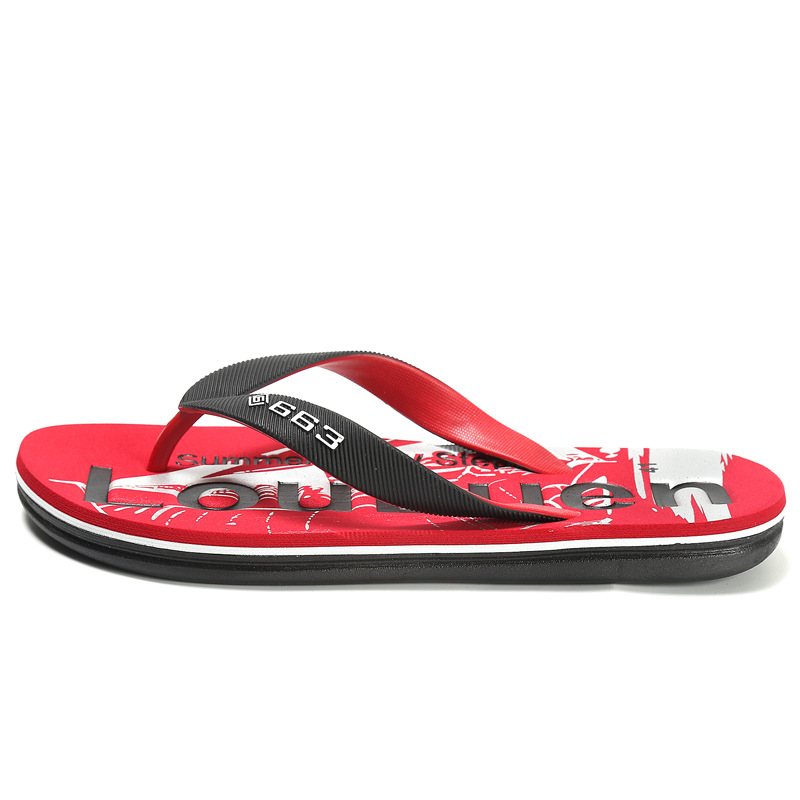 Luluan Summer Herr Flip-flops Utomhus Tjocksulade Tofflor Casual Sandaler För