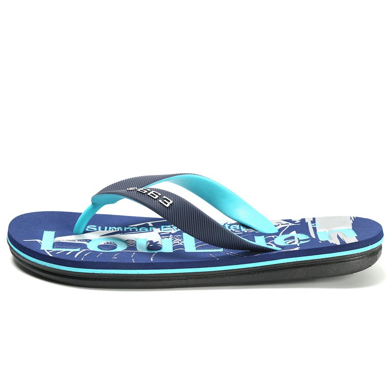 Luluan Summer Herr Flip-flops Utomhus Tjocksulade Tofflor Casual Sandaler För