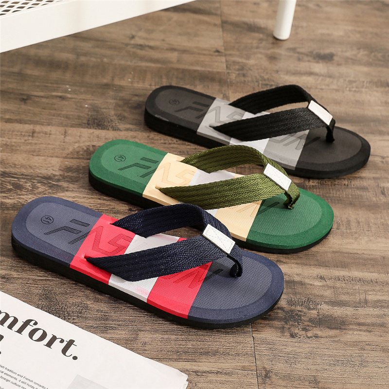 Nya Män Tofflor Flip-flops Skor Herr Sommar Mode Trend Strandtofflor