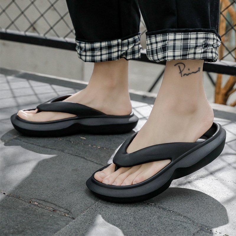 Nya Sommaren Tjocksulade Flip-flops Herr Halkfria Sandaler Tofflor Mjuksulor Dam