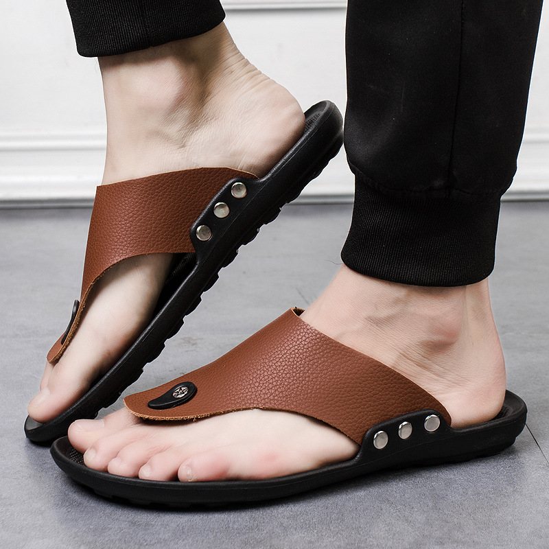 Nya Sommarsandaler Herrflip Flops Strandskor Mode Avslappnade Sandaler Tofflor Skor För Män Inomhus Och Utomhus