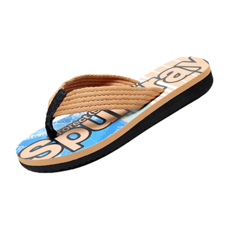 Sommar 2024 Nya Män Casual Mode Sandaler Tofflor Skor Strandtrend Bokstäver Flip-flops