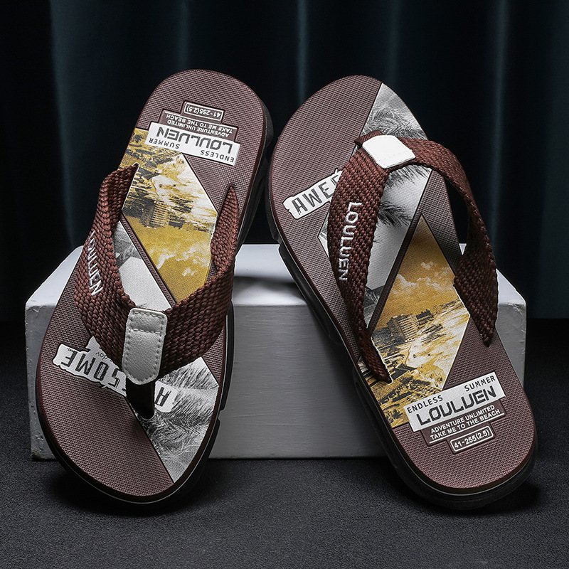 Sommar Herr Flip-flops Tofflor Band Sandaler Utomhus Fritid Strand