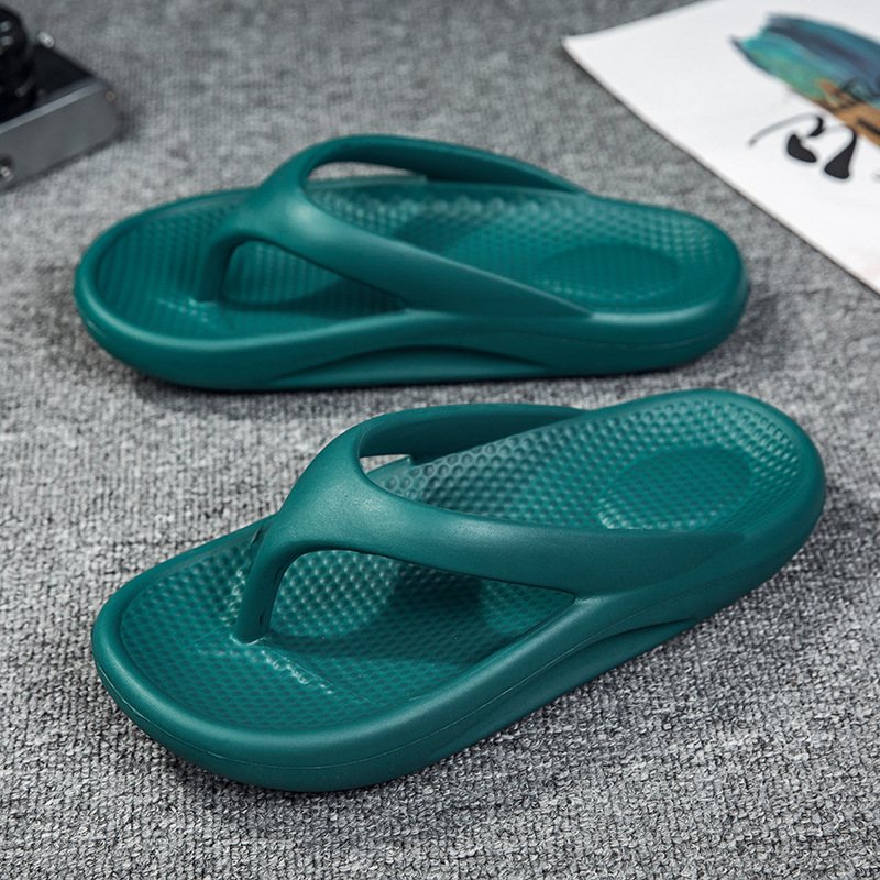 Stora Tofflor Sommartrend Herrflip Flops Tjock Botten Par Höga Elastiska Strandsandaler Skor