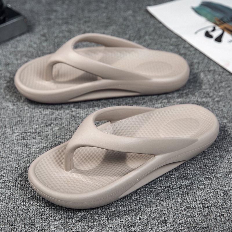 Stora Tofflor Sommartrend Herrflip Flops Tjock Botten Par Höga Elastiska Strandsandaler Skor