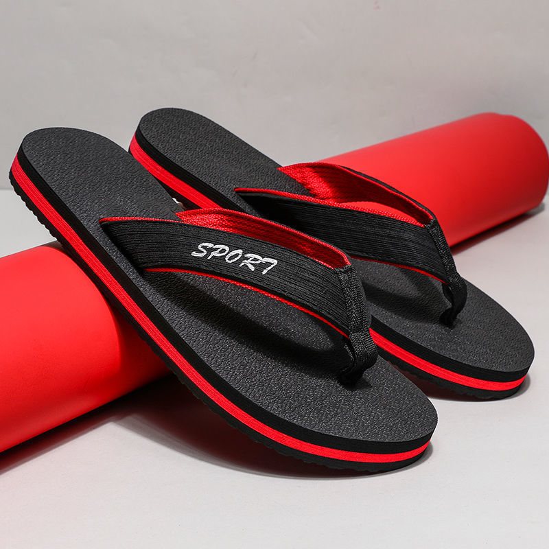 Tjocksulade Flip Flops Herr Sommar Halkfria Slitstarka Trendiga Flop Strandsandaler Tofflor Skor