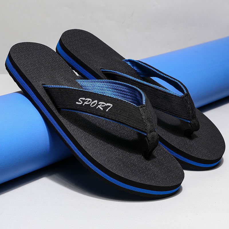 Tjocksulade Flip Flops Herr Sommar Halkfria Slitstarka Trendiga Flop Strandsandaler Tofflor Skor