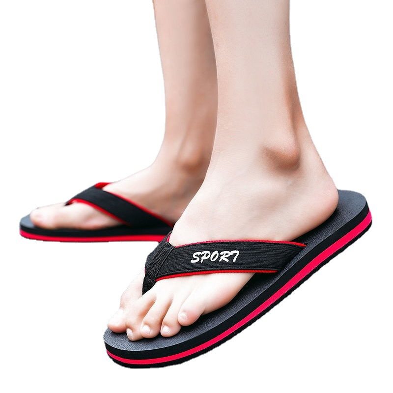 Tjocksulade Flip Flops Herr Sommar Halkfria Slitstarka Trendiga Flop Strandsandaler Tofflor Skor