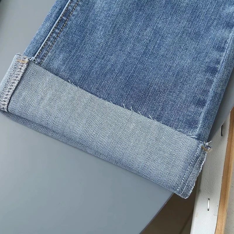 Casual Byxor För Kvinnor Mjuk Hög Bootcut Denim