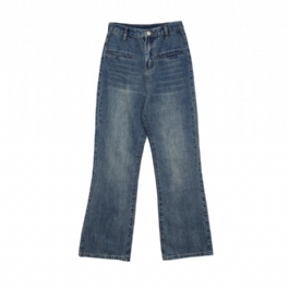 Damjeans Vintage Bootcut Lös Hög Midja