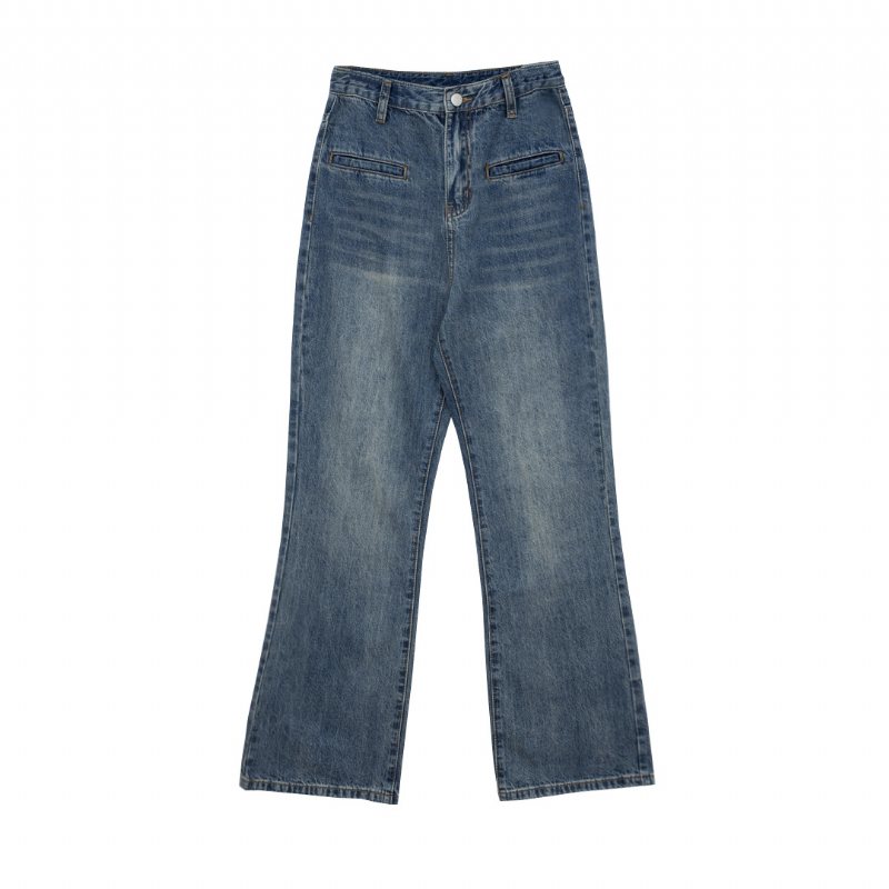 Damjeans Vintage Bootcut Lös Hög Midja