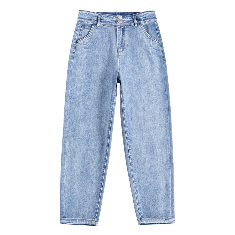 Jeans Med Hög Midja Dam Cropped Byxor Morot Casual Trend