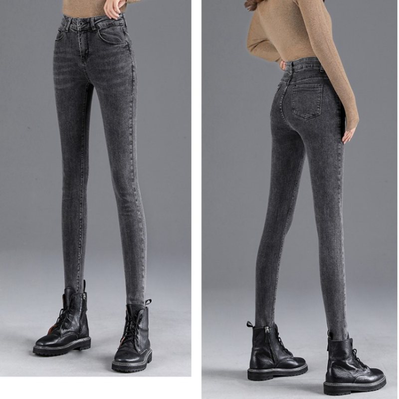 Stretchiga Jeans Med Hög Midja Skinny Stretch För Damer Slim