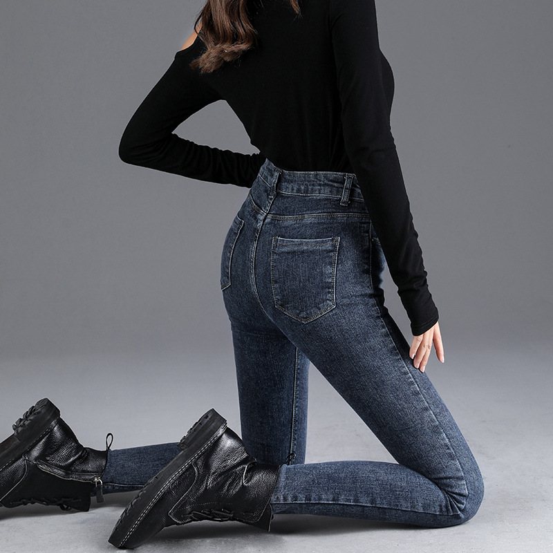 Stretchiga Jeans Med Hög Midja Skinny Stretch För Damer Slim