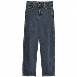 Vintage Jeans Med Hög Midja För Kvinnor Med Raka Vida Ben