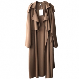 2024 Fashion Temperament Trench Coat För Kvinnor Retro Lös Kappa