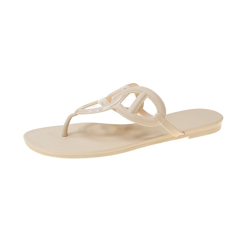 2024 Nya Pig Nos Flip-flops Skor Kvinnlig Sommar Platt Casual H Familj Kedja Sandaler Tofflor