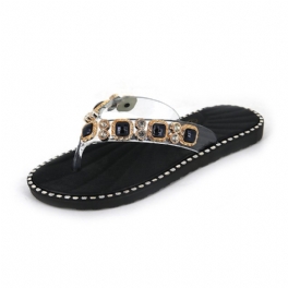 2024 Tofflor Dam Sommar Sandaler Flip Flops Rhinestone Fashion