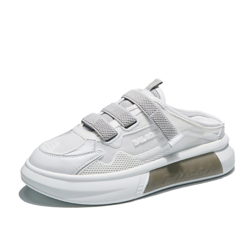 Baotou Tofflor Dam 2024 Sommar Nya Tjocksulade Mesh Som Andas Slip-on Drag