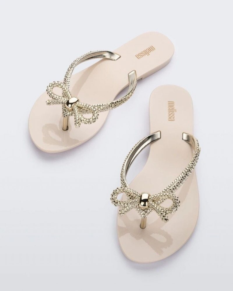 Brasilianska Melissa Kvinnliga Sandaler 2024 Nya Sommar Dam Flip Flops Rosett Semester Strand Skor Tofflor