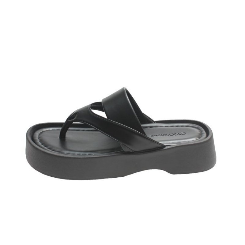 Fashionabla Flip Flops Kvinnor Sommar Ny Muffin Tjock Botten Bekväma Casual Flop Sandaler Tofflor