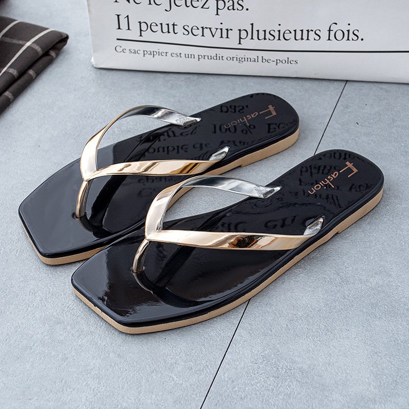 Flip Flops Dam Sommar Platta Skor Mode Nypa Mjuk Botten Strandsandaler Tofflor