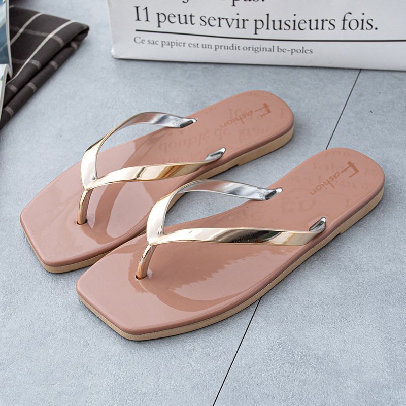 Flip Flops Dam Sommar Platta Skor Mode Nypa Mjuk Botten Strandsandaler Tofflor