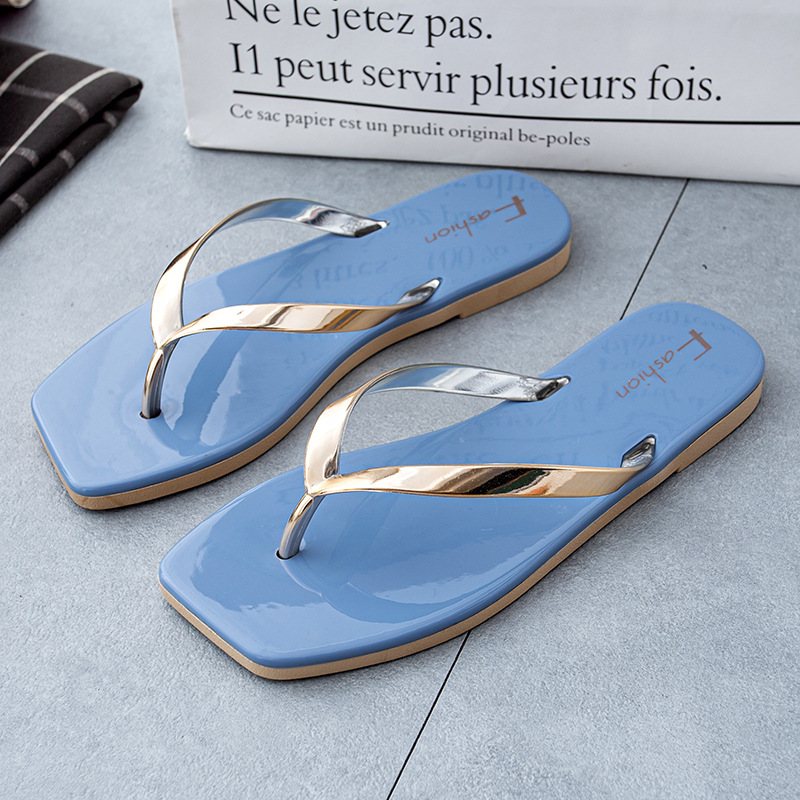 Flip Flops Dam Sommar Platta Skor Mode Nypa Mjuk Botten Strandsandaler Tofflor