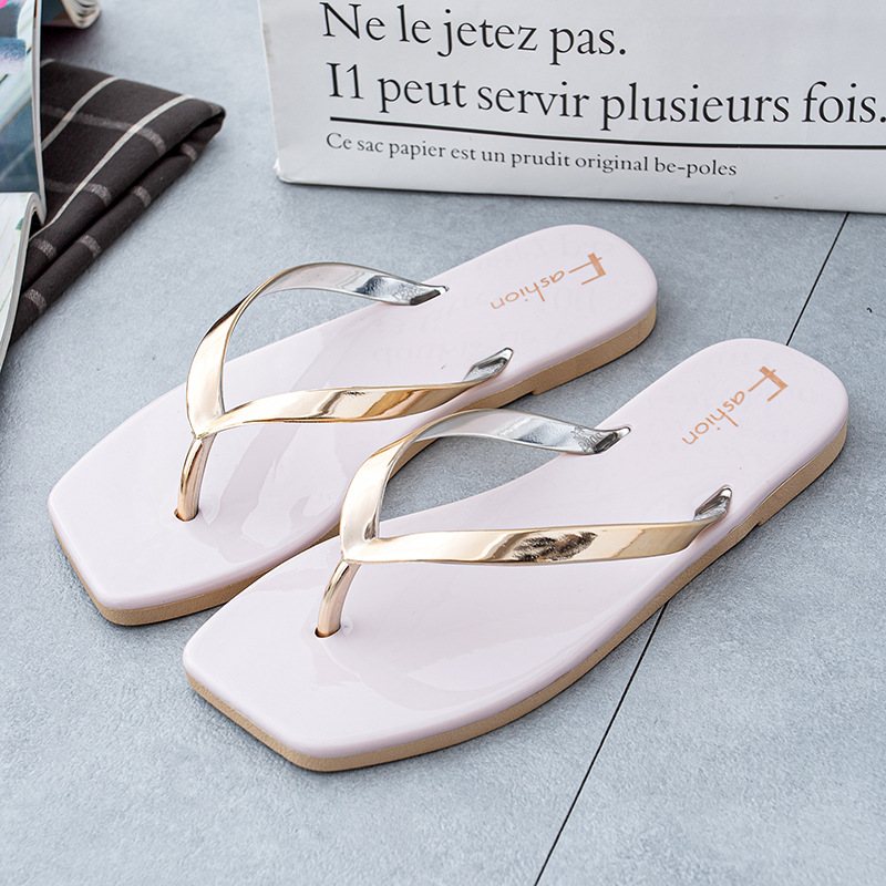 Flip Flops Dam Sommar Platta Skor Mode Nypa Mjuk Botten Strandsandaler Tofflor