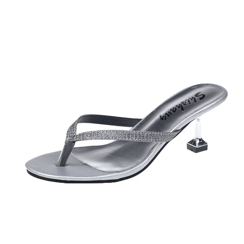 Högklackade Flip-flops Kvinnor 2024 Nya Sommarmode Sandaler Tofflor