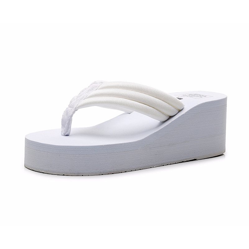 Tjockt Skärp Tjock Botten Halkfria Flip Flops Dam 6.5 cm Hög Klack