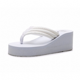 Tjockt Skärp Tjock Botten Halkfria Flip Flops Dam 6.5 cm Hög Klack