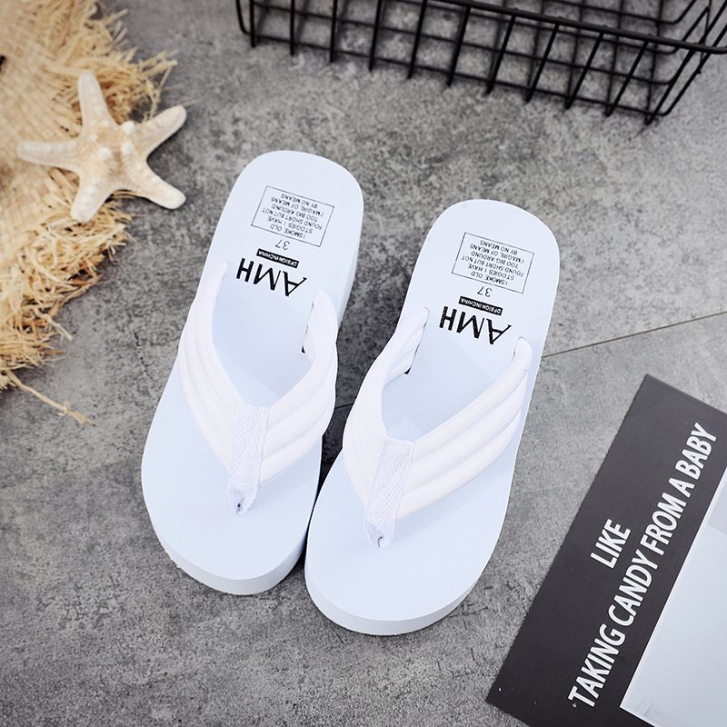 Tjockt Skärp Tjock Botten Halkfria Flip Flops Dam 6.5 cm Hög Klack