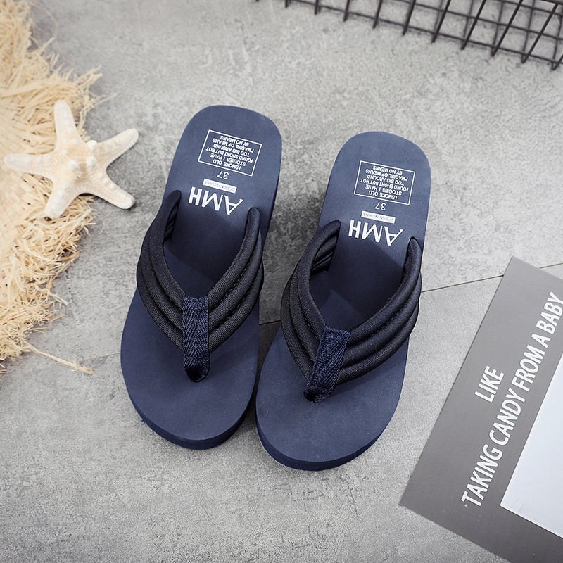 Tjockt Skärp Tjock Botten Halkfria Flip Flops Dam 6.5 cm Hög Klack