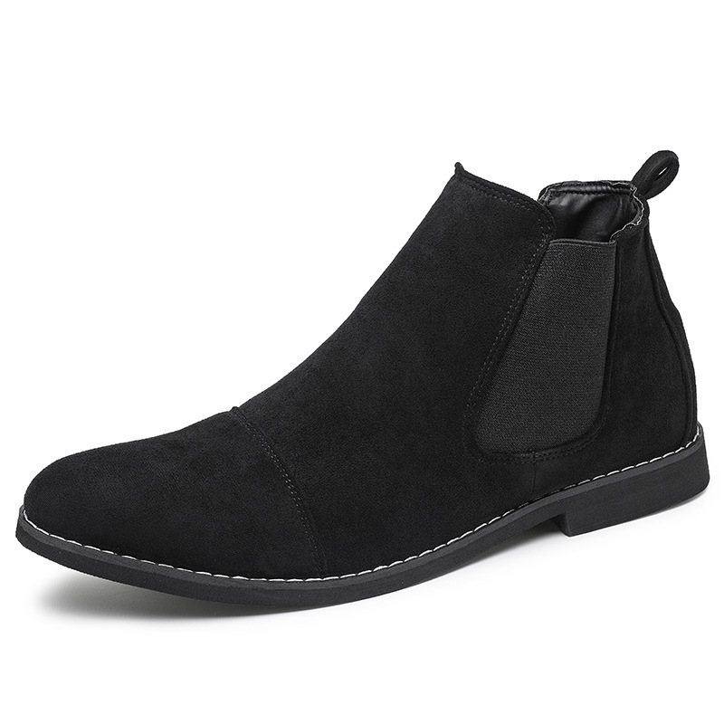 Chelsea Boots Herr Höga Martin-stövlar Mid-top Spetsiga Tå Korta Stövlar Herrskor Höst Herrstövlar