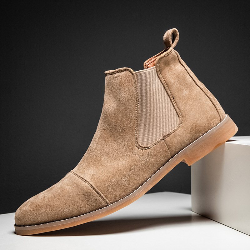 Chelsea Boots Herr Höga Martin-stövlar Mid-top Spetsiga Tå Korta Stövlar Herrskor Höst Herrstövlar